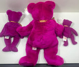1999 TY Beanie Babies Millennium Bear Lot of 3 Magenta Plush Collectibles