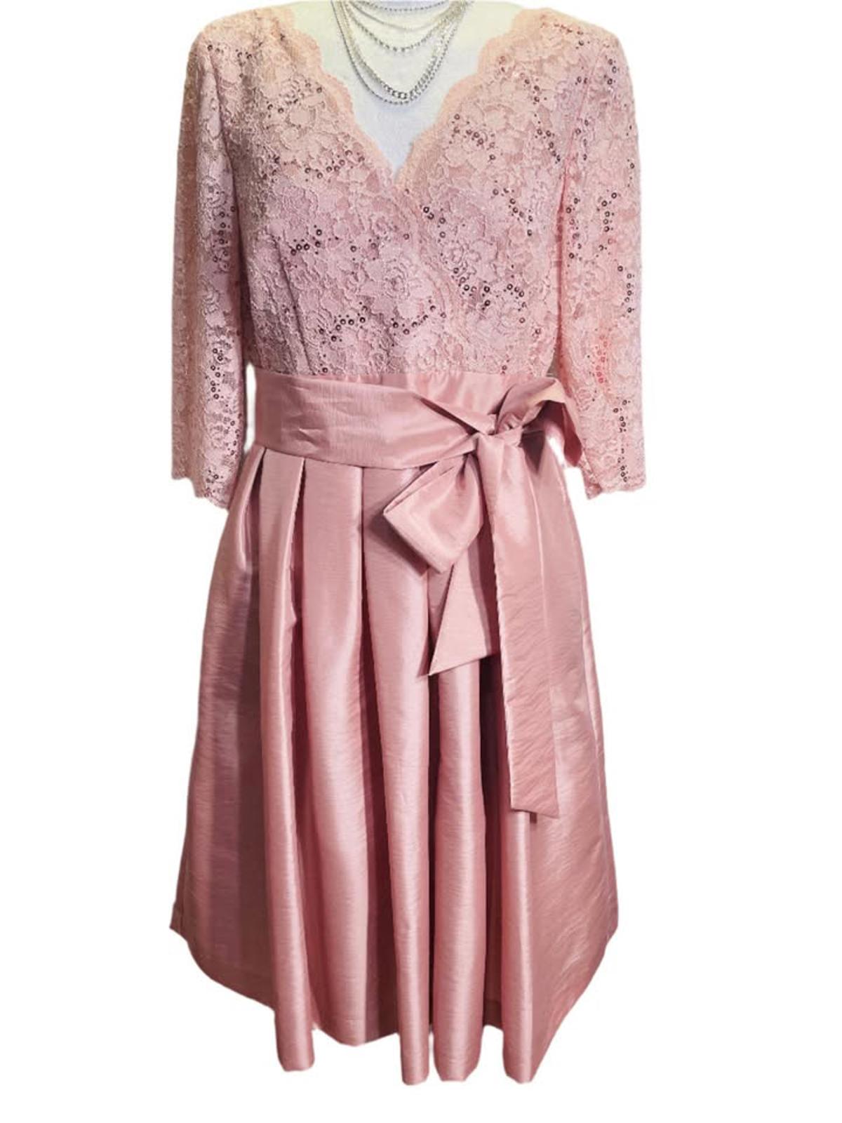 EUC Jessica Howard Dress Formal MOB Prom Rose Gold/Blush Pink Ladies 12