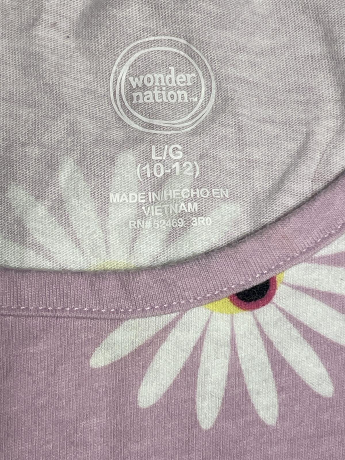 Wonder Nation Dress Lavender or Lt Purple  Happy Flowers  Girls L Size 10/12