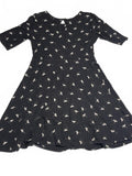 Old Navy girls dress black with white unicorns three-quarter sleevesize 10/12