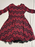 Speechless dress black and red lace girls 10 three-quarter sleeve missing belt