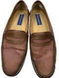 Giorgio Brutini Men's Brown Leather and Fabric Loafers Mens 9
