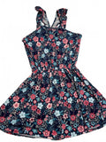 ShoSho girls dress blue floral frilly tank size 10