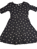 Old Navy girls dress black with white unicorns three-quarter sleevesize 10/12