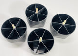 Set of 4 Black Plastic Furniture Feet with Metal Threaded Bolts 3.5" tall