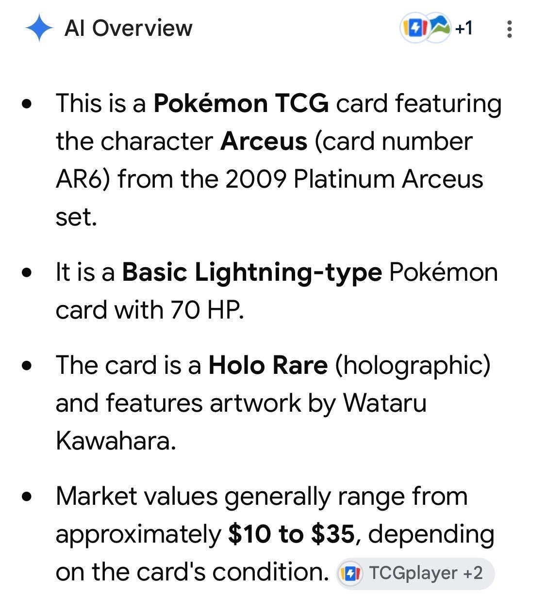 2009 Platinum Arceus Holo Rare Pokémon TCG Card - Lightning Turn 70 HP Basic