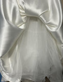 NEW! Madison James Formal Evening Gown Black V-Neck Top with Ivory Satin Skirt SZ 10