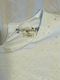 Knit Works girls dress white top, floral skirt and brown braided belt size 10